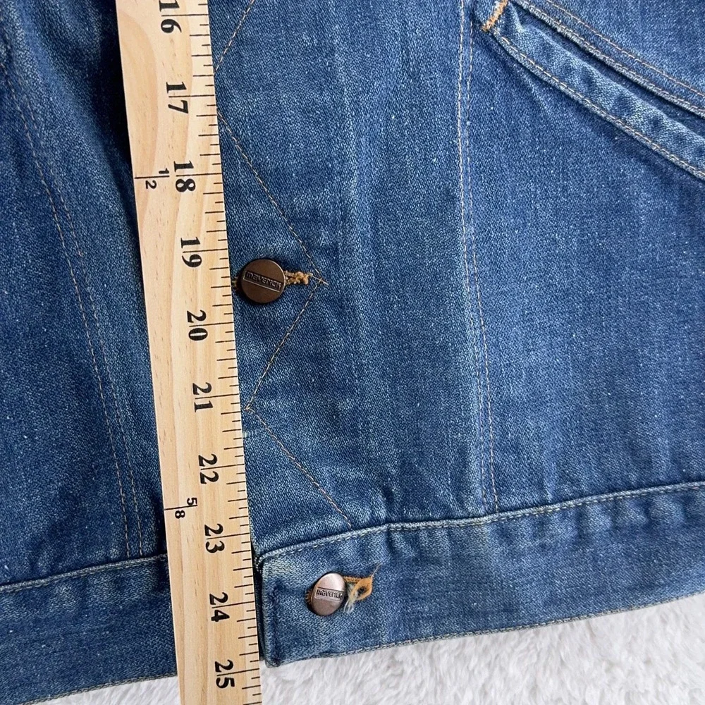 Vintage‎ 80s Maverick Sanforized Denim Jacket Mens 46 Motorcycle Patch Biker USA